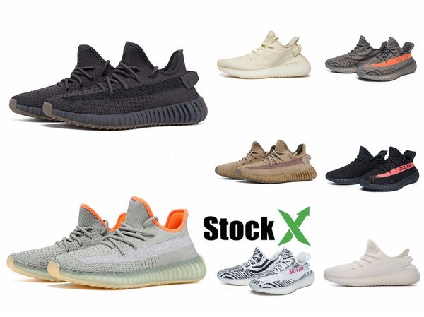 

mens womens running shoes kanye west clay hyperspace true form static sesame butter beluga black bred red sneakers size 35-45 #qa906