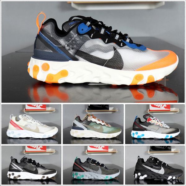 

undercover x upcoming react element 87 pack white sneakers brand men women trainer men women designer running shoes zapatos 2018 new, Black;brown