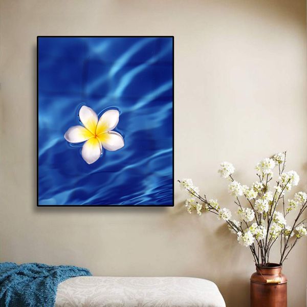 

laeacco seawater wave flowers canvas painting calligraphy posters and prints wall art pictures for living room home decoration
