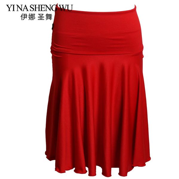 

new red/black latin dancing clothing for women adults salsa/rumba/cha cha/ tango costumes square dance latin dance skirt, Black;red