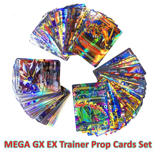 

100 300pcs english shining for gx mega ex cards toys game battle carte trading charizard collection card children toy t191101