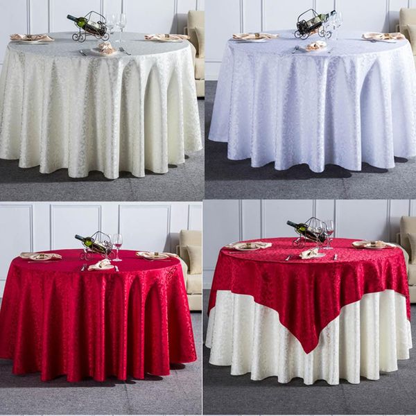 1 pc Curl grama padrão de toalha de mesa redonda sólida para festa de casamento pano de mesa de jantar retangular para o hotel capa de mesa de decoração de casa