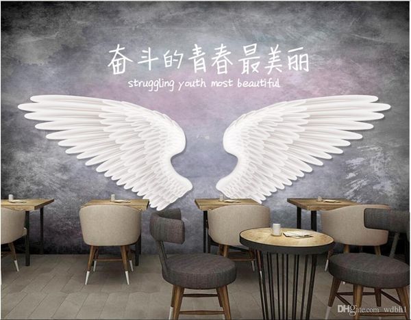 

3d wallpaper custom p mural european retro vintage angel wings inspirational bar mural murals wallpaper 3d landscape wall tapestry 3d