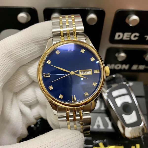 

montre люксусный 8215 автоматические механические движения стали 316l диаметр корпуса дата дисплей нержавеющая сталь ремешок 40мм 11мм мужск, Slivery;brown