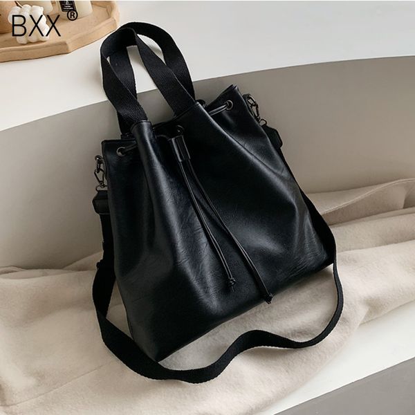 

bxx] solid color pu leather crossbody bags for women 2020 large capacity shoulder messenger bag luxury quality handbags hj993