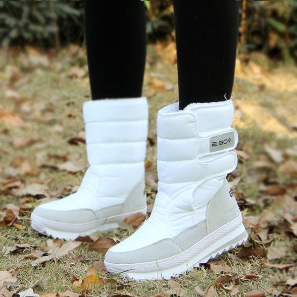 

winter boots women warm snow ankle boots female white ladies shoes plush insole waterproof shoes for woman warm bota feminina mx200324, Black