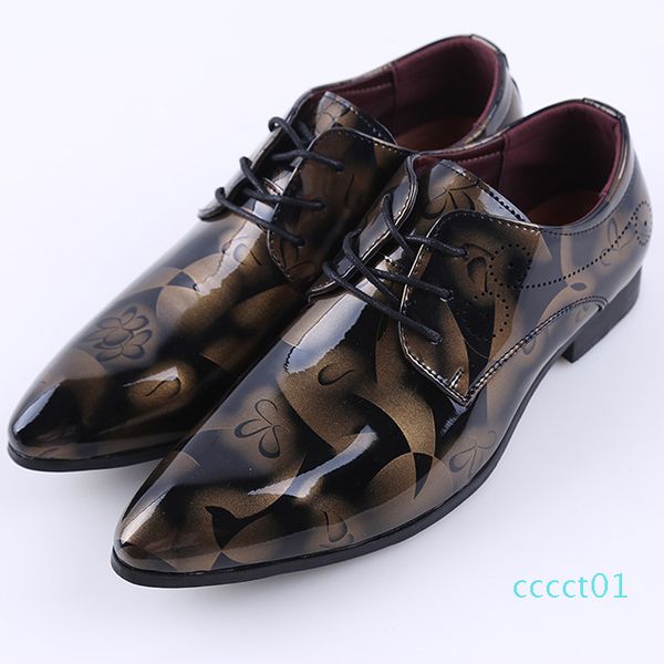 

patent leather men classic shoes men formal men dress shoes mens casual carved openwork large size 47 48 ayakkabi zapatos de hombre ct01, Black