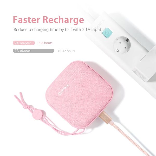 

romoss lc10 style power bank 10000mah candybox 18650 dual usb fabric portable charger with hanging ring for iphone xiaomi huawei