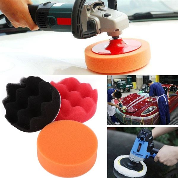 

5inch auto polishing buffing pads sponge kit car polisher buffer waxing pad drill adapter car wash detailing cleaning