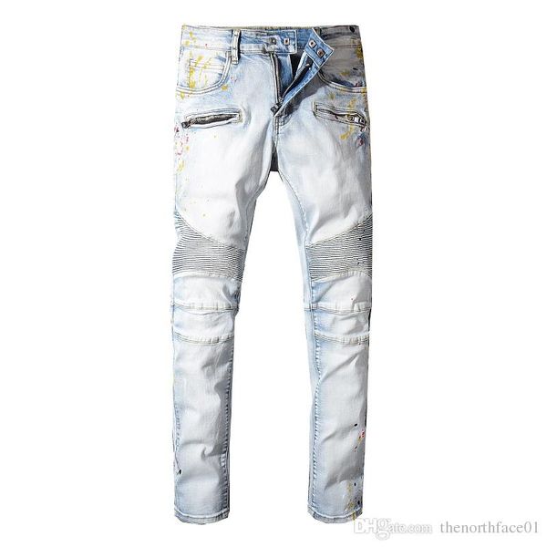 

balmain jeans mens distressed ripped biker jeans slim fit motorcycle biker denim balmain mens designer jeans, Blue