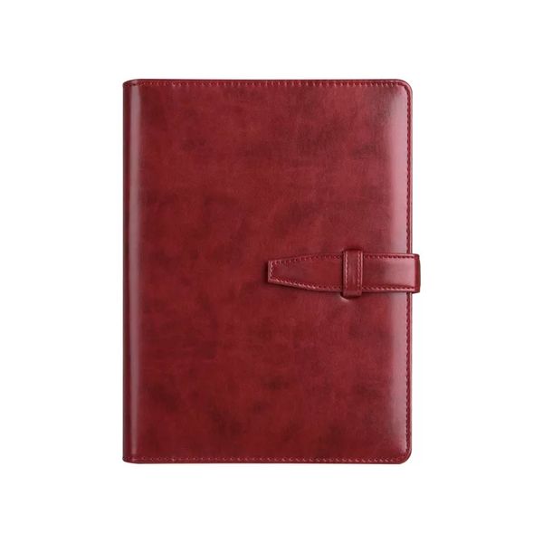 

red brown business office loose-leaf notebook a5 planner multi-function inside page retro diary book business notebook, Purple;pink