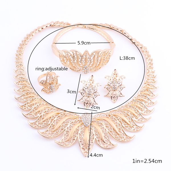 

women jewelry sets gold color dubai necklace earrings bracelet ring in nigerian wedding set bridal crystal turkish jewelry, Silver