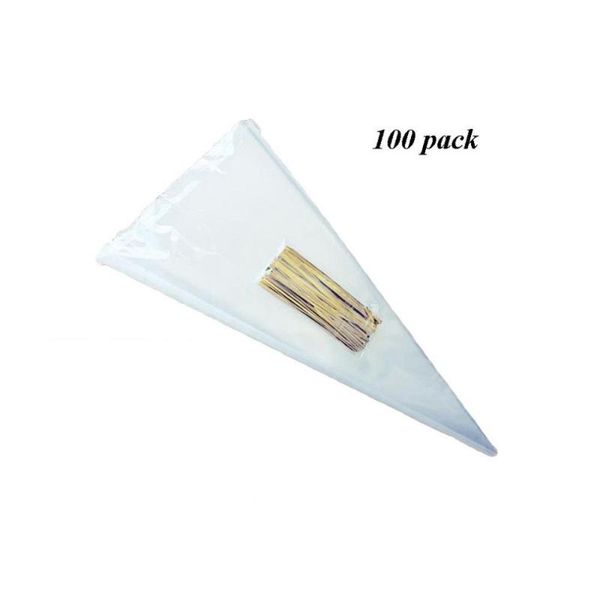 

100pcs / bag triangle transparent disposable candy gift bag wedding birthday party flower packaging