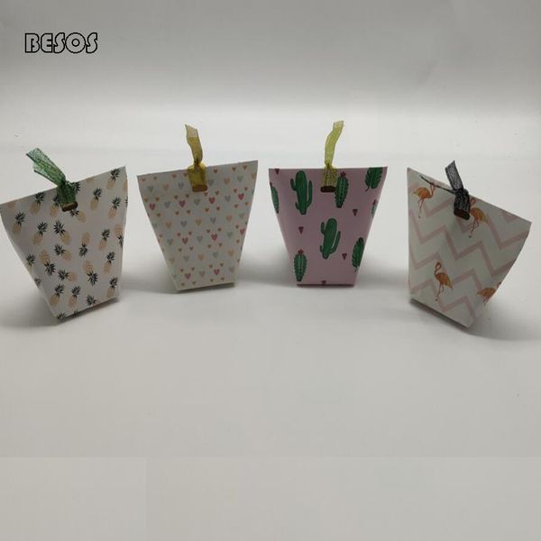 

ins cute gift box party celebration flamingo pineapple cactus heart patterned shell shape candy cookie paper gift box b244d