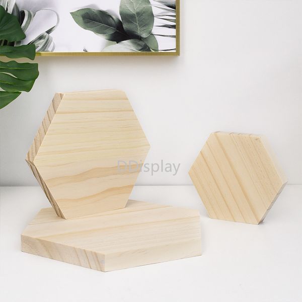 

[ddisplay]solid wood hexagon jewelry tray pine necklace jewelry display pendant storage plate window display store, Black