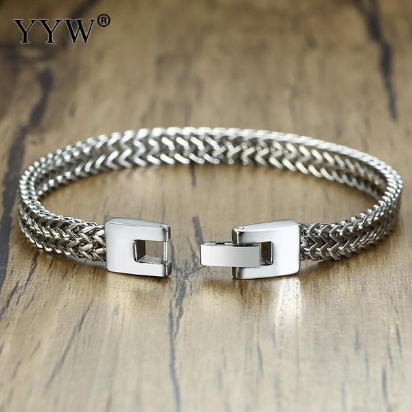 

yyw men stainless steel bracelet tibetan plated fashion jewelry for man silver color chain bracelet luxury fashion 12mm9mm6.5mm, Black