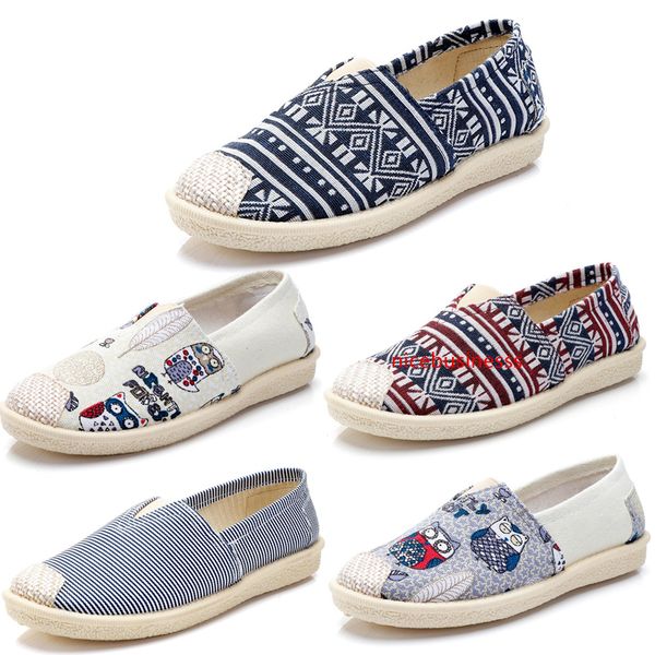 

non-brand vintage women shoes slip on espadrilles chaussures flats casual canvas shoes classic loafers sneakers 35-40 style 3