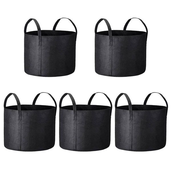 

5x grow bags fabric pots root pouch with handles flower vege planting container