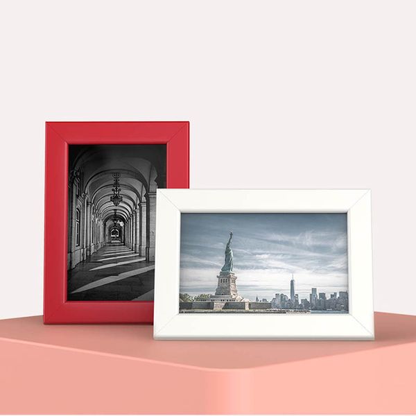 

1 pcs quality mdf p frame for europe style3 colors picture frames home decor desk table decor p frame pedestal holder 4