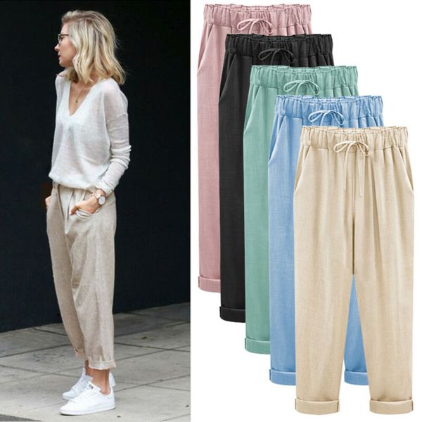 

soft women casual jogger dance harem sport pants baggy slacks trousers sewatpants new fashion female capris trousers, Black;white
