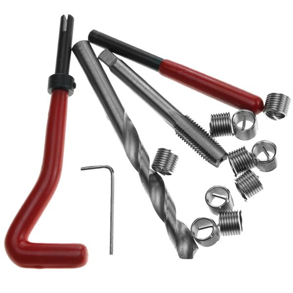 

lixf 5 pieces m10 x 1.5 compatible thread repair wire insert set