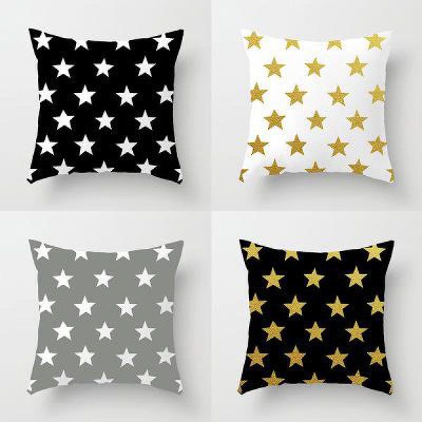 

minimalist home decor black and white cushion nordic style star geometric decorative for modern sofa chair back waist pillow