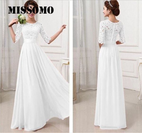 

missomo clothes wome lace white dress chiffon party dress vestidos robe maxi long plus size women's summer 617, Black;gray