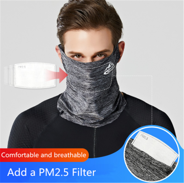 

lateefah bandana cycling neck magic scarf multifunctional sport headband outdoor cycling scarf men women scarves dustproof, Black
