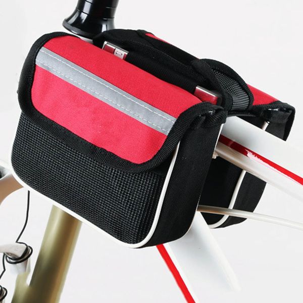 

durable large capacity bike bicycle front basket waterproof tube handlebar bag outdoor accessories fk88 panniers & bags