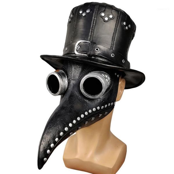 

designer mask doctor hat rivet black fashion accessories casual sell costumes cosplay punk beak halloween, Silver