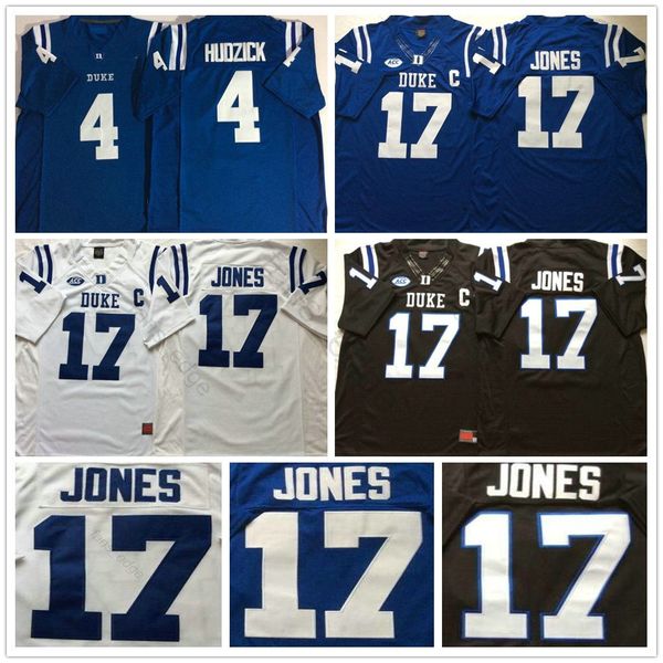 

2020 ncaa duke blue devils college #4 myles hudzick jersey home away #17 daniel jones stitched 150th football jersey shirt size s-xxxl, Black;red