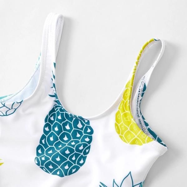 

kids baby girl pineapple bathing bikini one-piece swimwear strap swimsuit jumpsuit children beachwear 2-7 years old children's swimwear