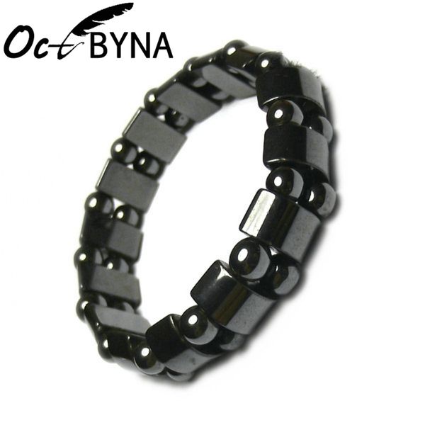 

classic natural stone magnetic therapy health bracelet for women men vintage black magnetic power healing bangle