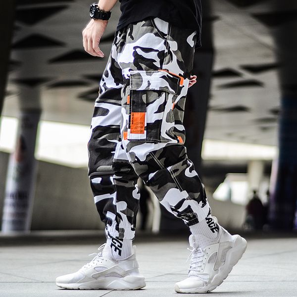 

cargo camouflage pants hip hop black pants mens cargo harem pant streetwear harajuku jogger sweatpant cotton trouser