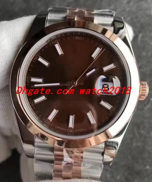 

multi-style male ii 126333 126303 126331 126301 silver dial jubilee 18k yellow gold steel 41mm automatic fashion men's watches wristwat, Slivery;brown