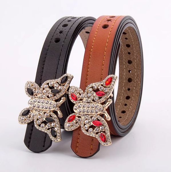 

2019 new ladies cow leather pure cow leather smooth buckle casual fashion simple trend belt, Black;brown