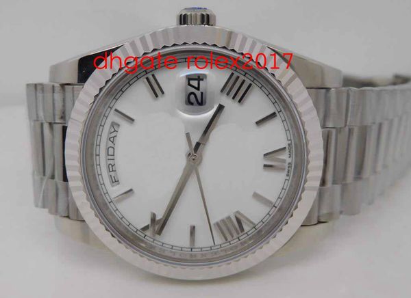 

mens bp factory bp factory 40mm daydate 228206eta 2813 automatic gold movement pearl white dial with roman numeral marker sport wristwatches, Slivery;brown