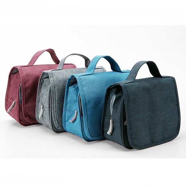 

1pc portable travel cosmetic makeup bag toiletry case hanging pouch wash make up out door organizer storage, Blue;pink