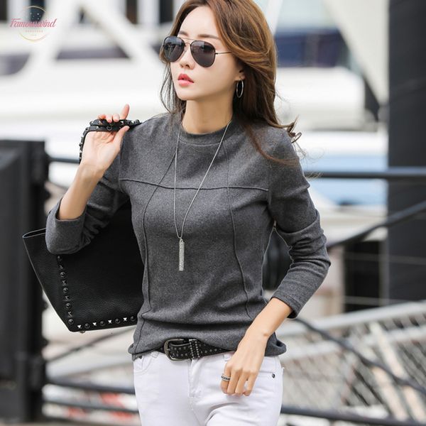 

long sleeve t shirt women clothes poleras mujer de moda 2020 casual tshirts cotton women tshirt tee shirt femme, White