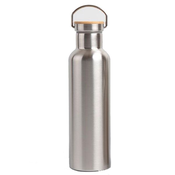 

double wall vacuum insulated outdoor sports thermos, creative portable large capacity 304 stainless steel water bottle with handle