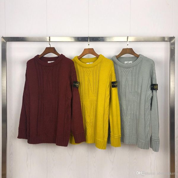 

stone v new autumn and winter 19fw lazy wind twist loose sweater round neck new sweater, Black