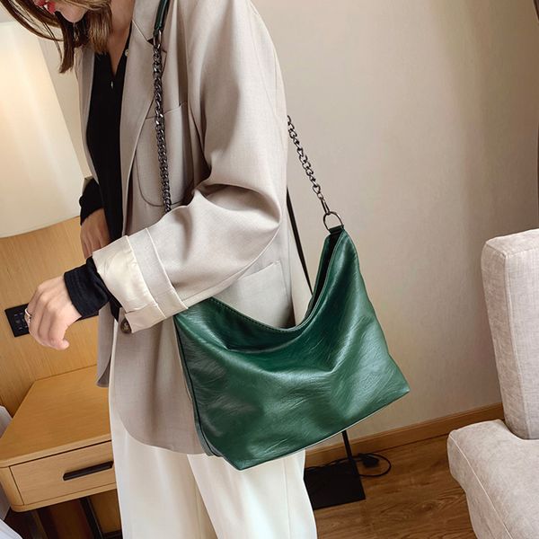 

chic chain большой tote женщин мешка плеча способа большой емкости crossbody мешок вскользь твердая плеча цвет сумки корейский