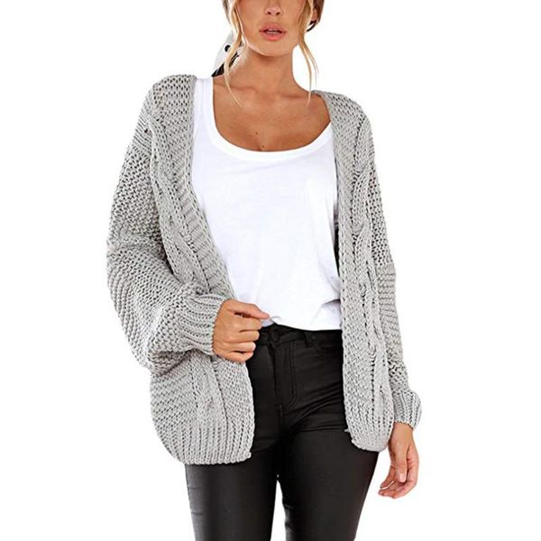 

women's knits & tees 2021 open front cardigan sweaters winter women sweater knitted long sleeve knitwear gicasual outerwear femme top, White