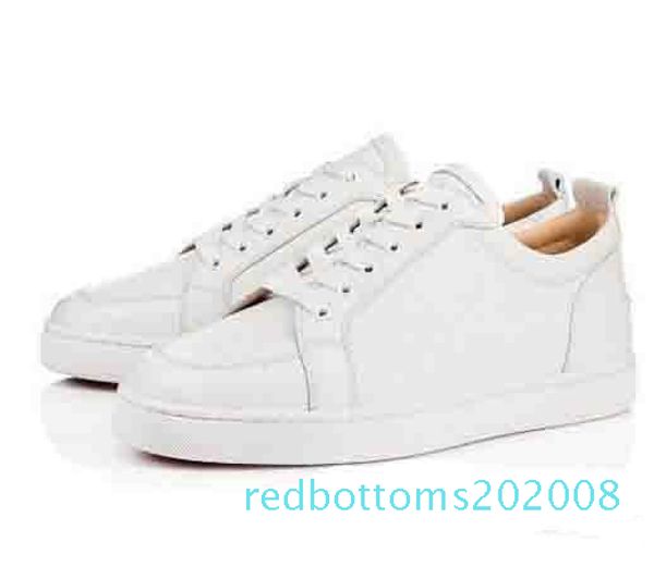 

original box] gift brand red bottom men sneakers low shoes rantulow junior flat men geunine leather white black outdoor trainer r08