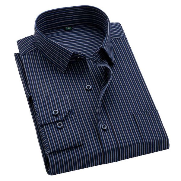 

classical striped men shirts long sleeve square collar easy care non-iron business male, White;black