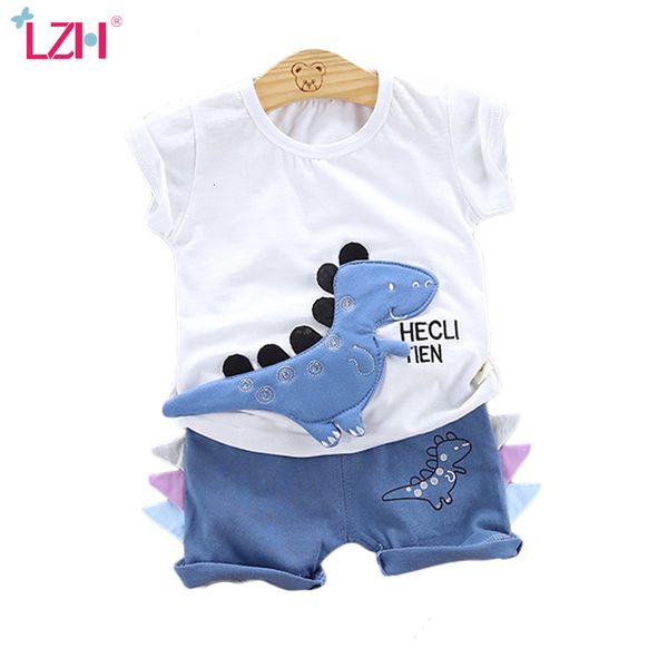 

2020 children boys clothing sets summer baby boys clothes dinosaur t-shirt+shorts 2pcs outfits suits kids tracksuit 1 2 3 4 year, White