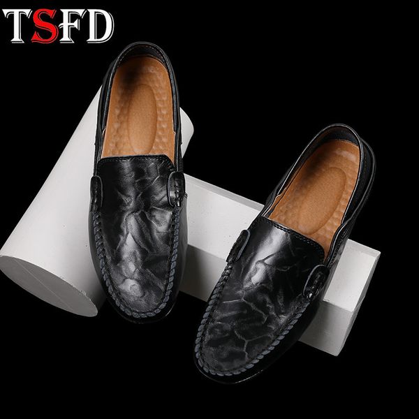 

fashion men loafers shoes men shoes casual sneaker leather loafers driving spring new outdoor black soft lazy shoe y10