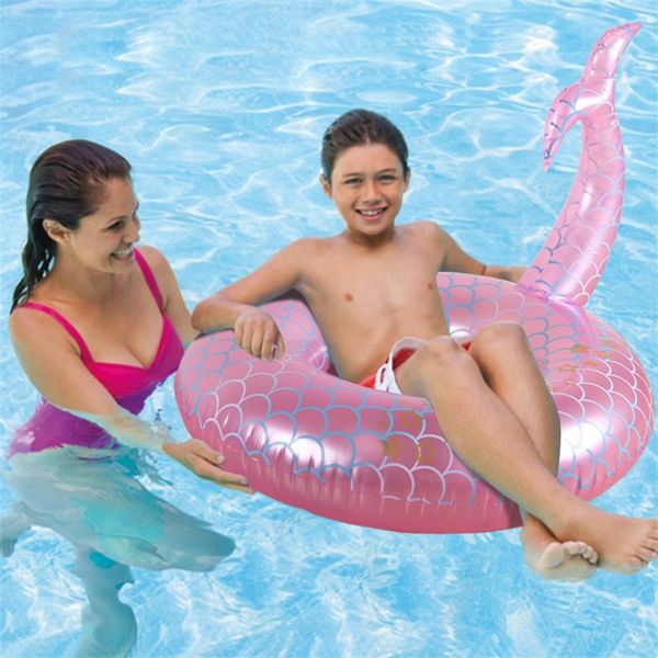 

mermaid ins beach inflatable floats pvc aquatic creative inflate toys fish tail shape pink swimming circle 25csd1