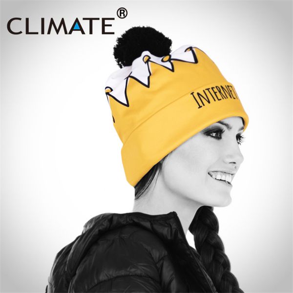 

climate women girls winter warm pompon hat beanies unique internet star princess crown hat nice knitted warm pompon beanie