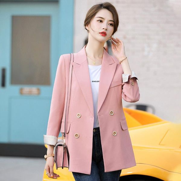 

темперамент элегантные блейзеры с длинным рукавом офисная женская рабочая одежда блейзер куртки длинный тонкий двубортный блейзер женщины, White;black